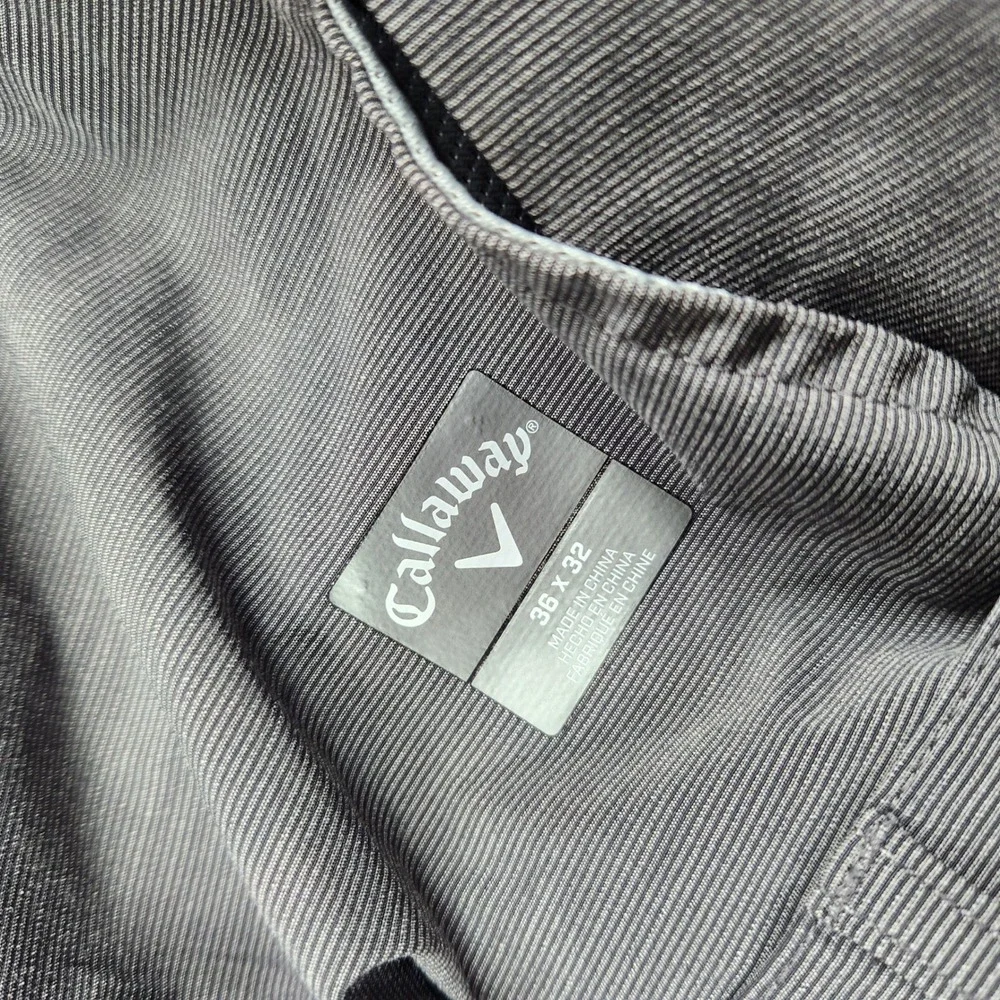 Callaway Mens 36x32 Gray Performance Stretch Golf Pants Flat Front Casual Chino - Picture 9 of 14